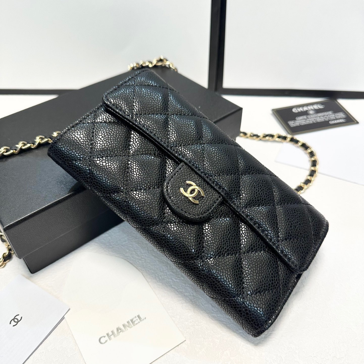 Chanel Black Gold Wallet