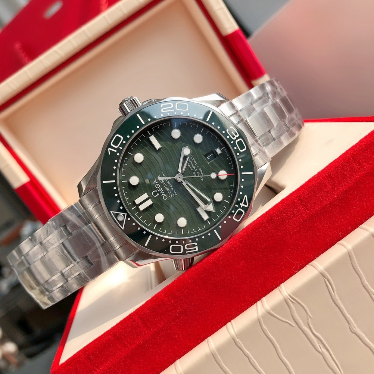 Omega Seamaster Co-Axial Green Dial Watch