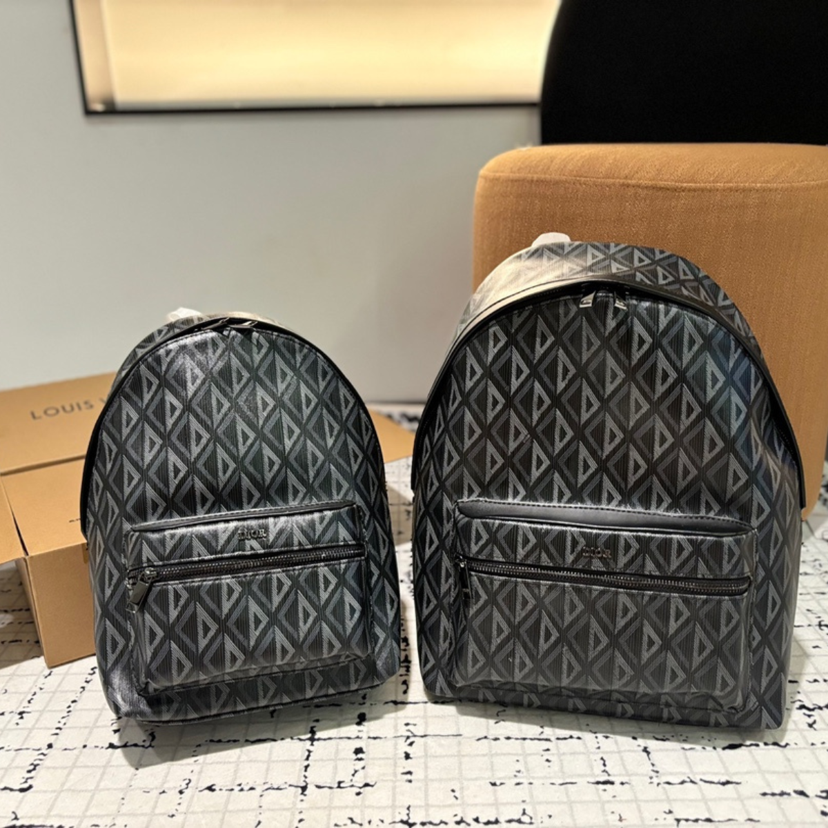 DIOR Sleek Monogram Backpack Bag