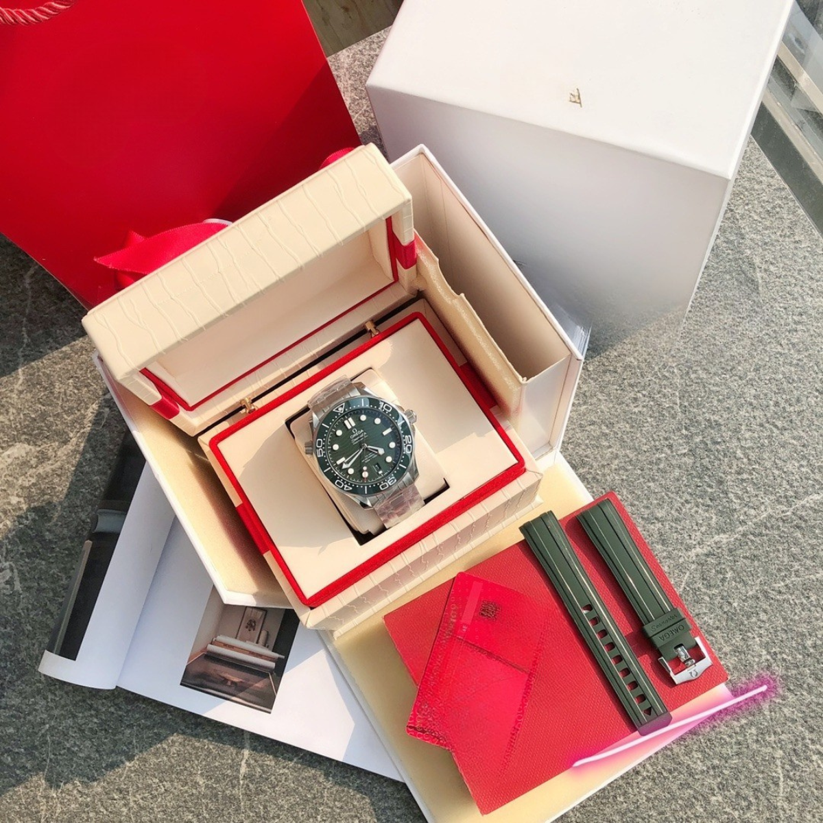 Omega Seamaster Co-Axial Green Dial Watch