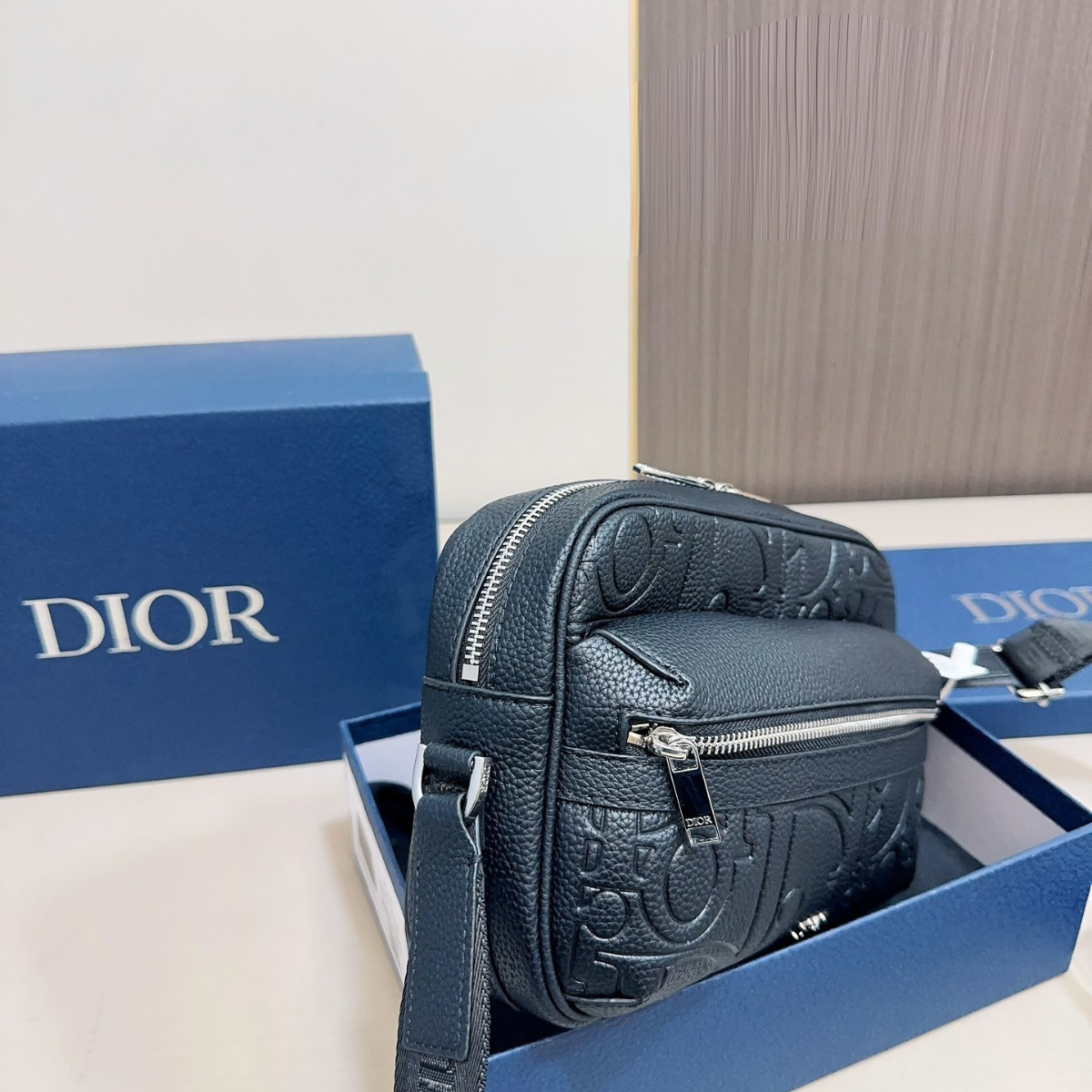 DIOR Oblique Leather Crossbody Bag