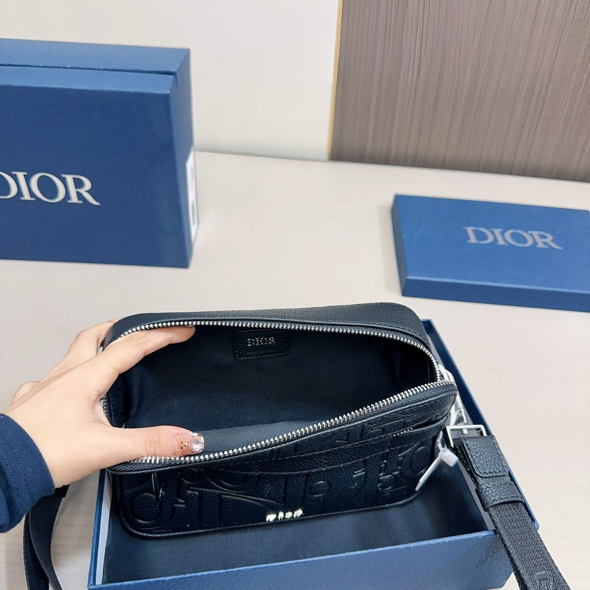 DIOR Signature Leather Crossbody Bag