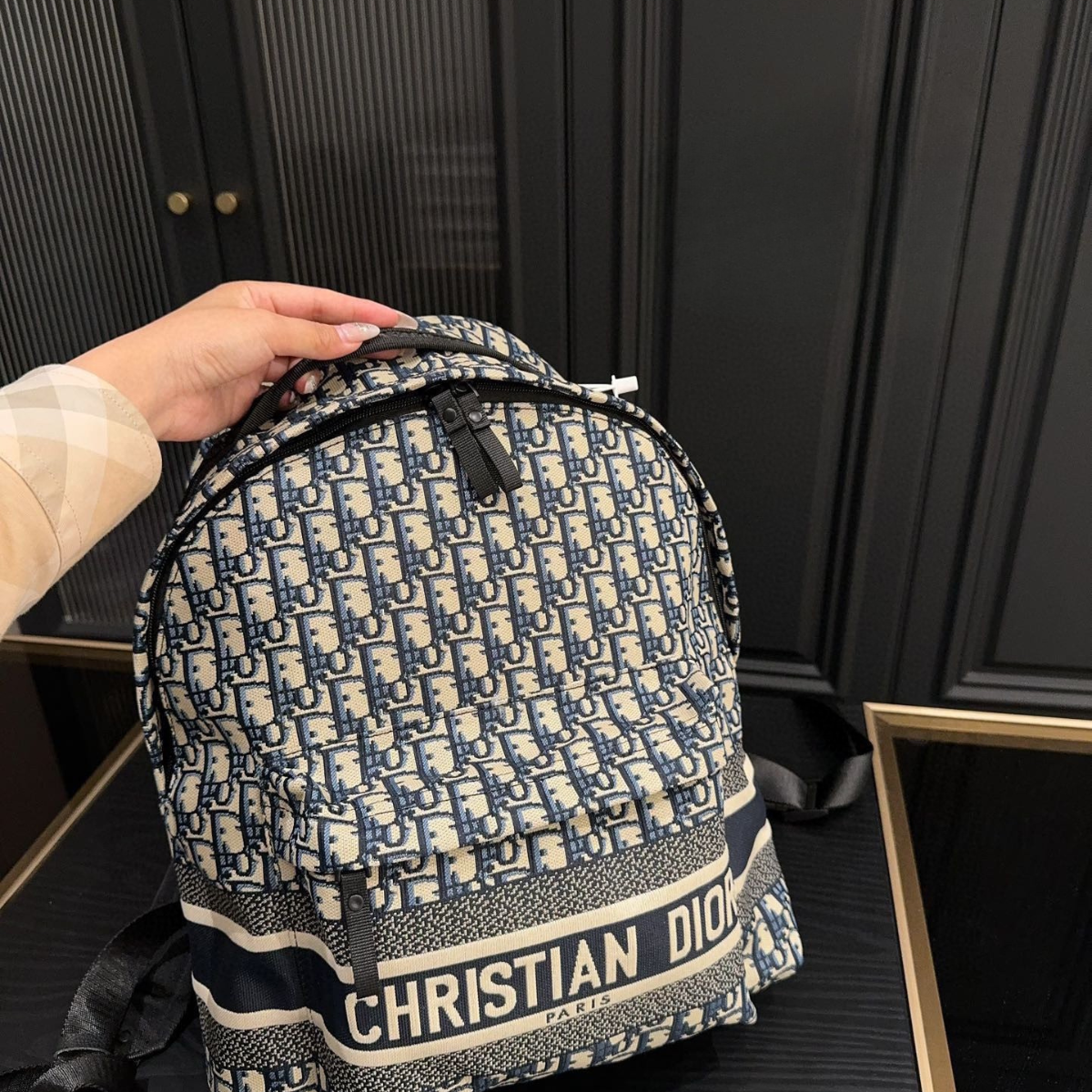 DIOR Monogrammed Backpack Bag