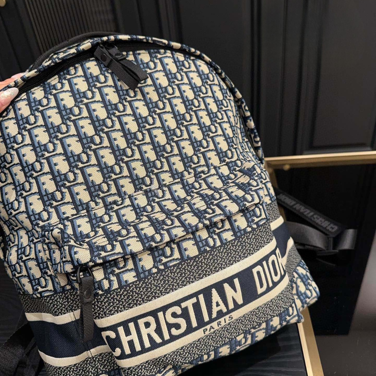 DIOR Monogrammed Backpack Bag
