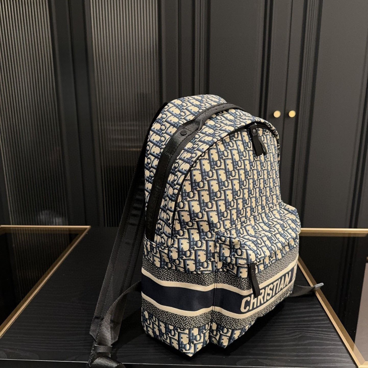DIOR Monogrammed Backpack Bag