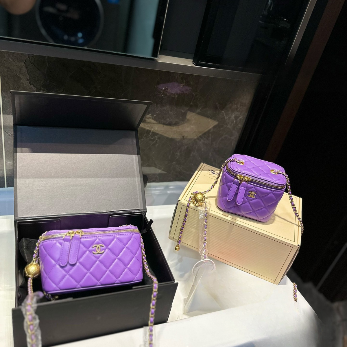 Chanel Style Golden Box Bag