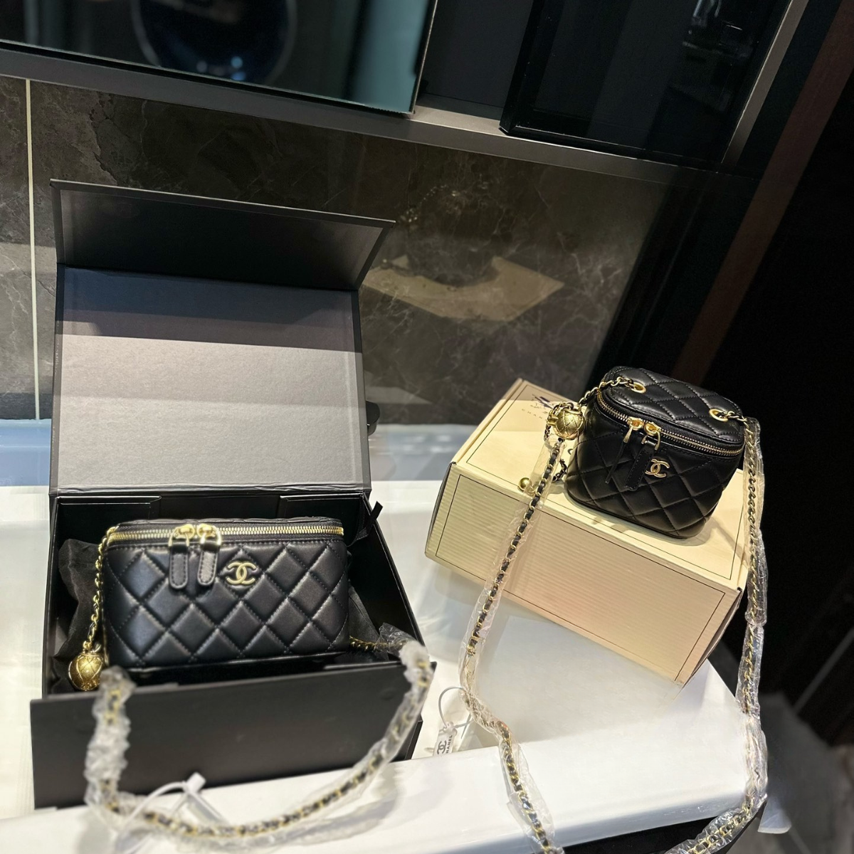 Chanel Style Golden Box Bag