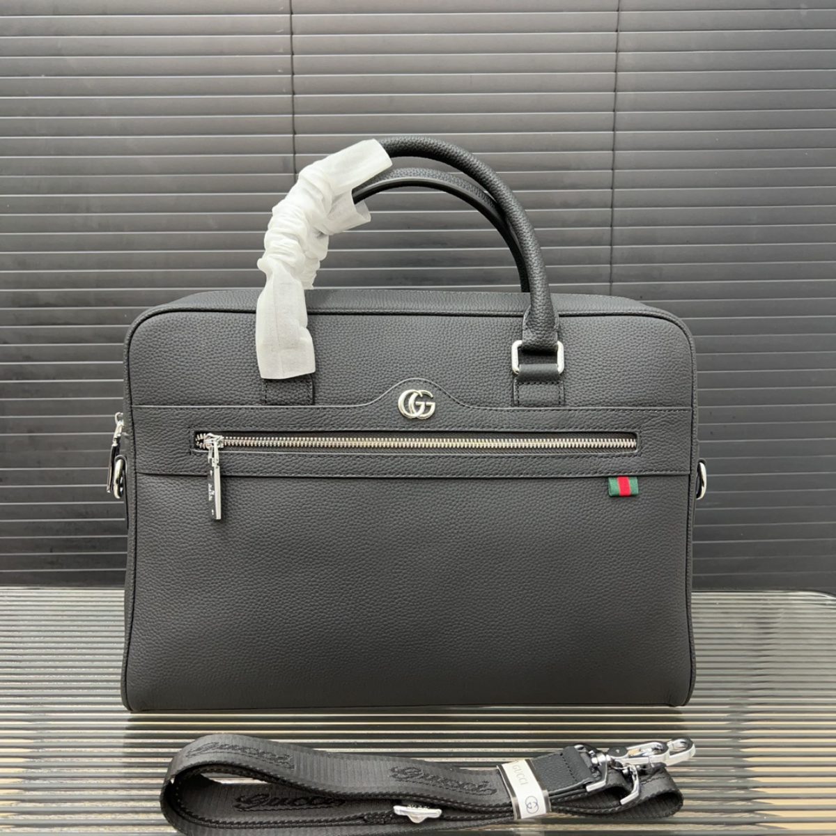 Gucci Black Leather Business Bag