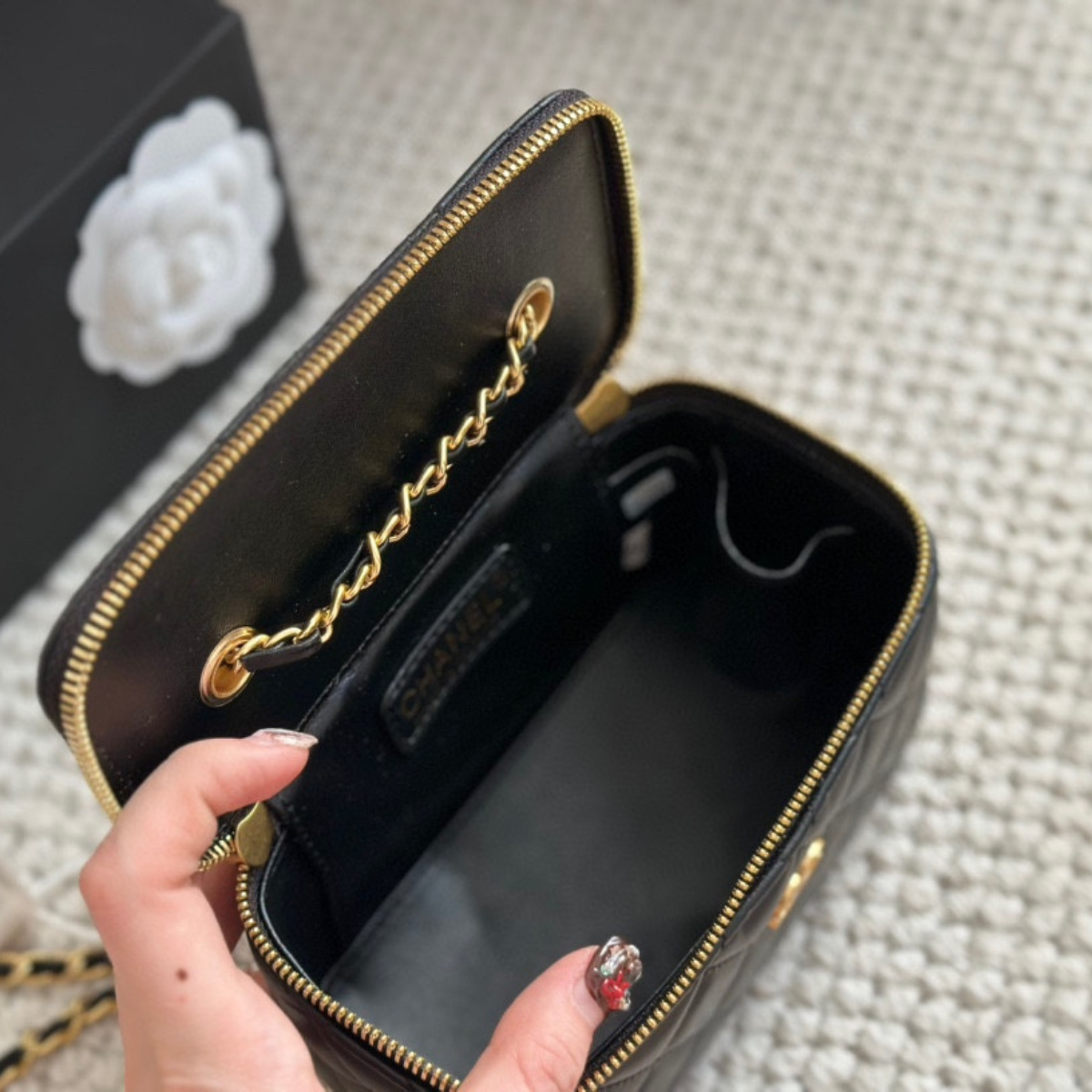 Chanel Style Golden Box Bag