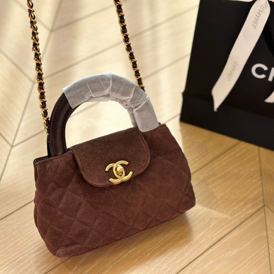 Chanel Kelly Suede Bag
