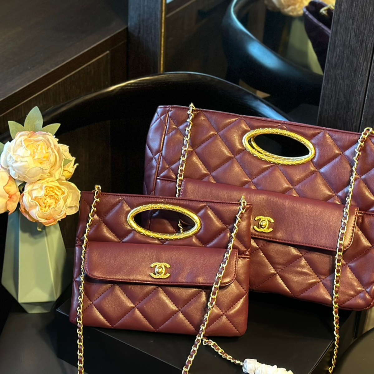 Chanel Black Gold Handbag