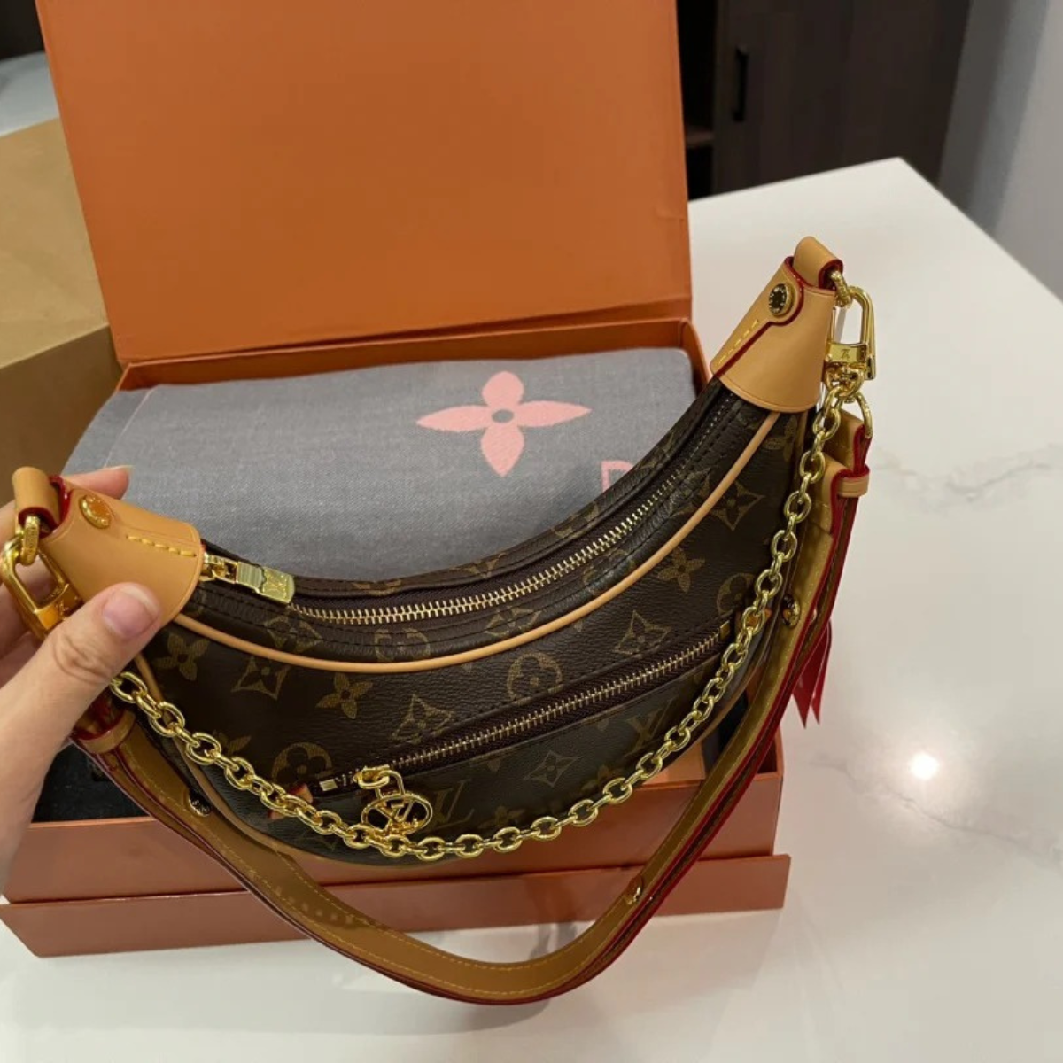 LV Crescent Pea Shoulder Bag