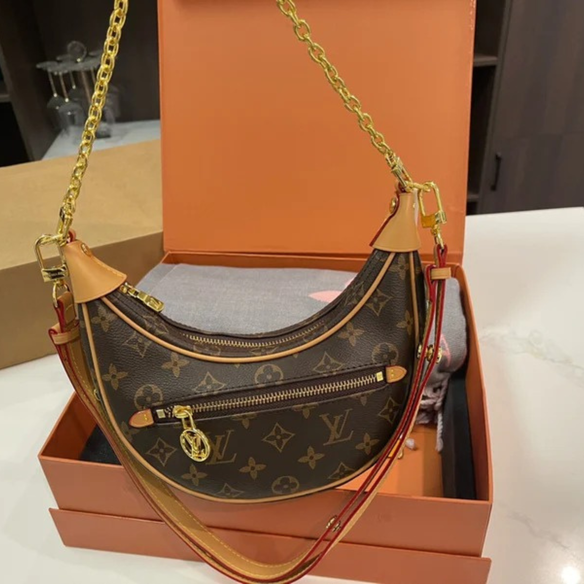LV Crescent Pea Shoulder Bag