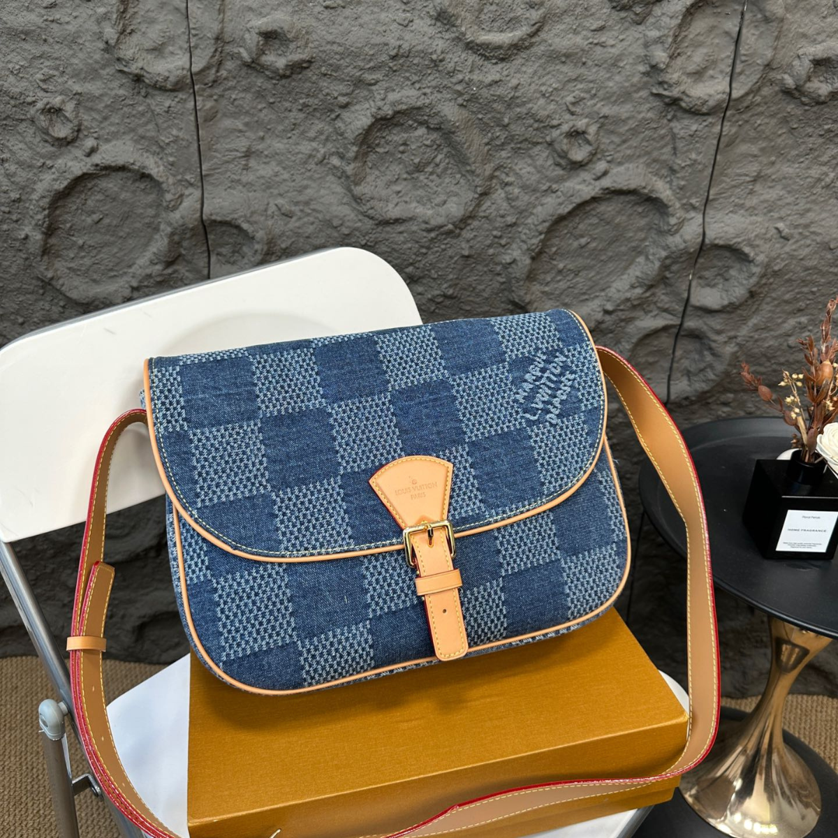 LV Denim Messenger Bag