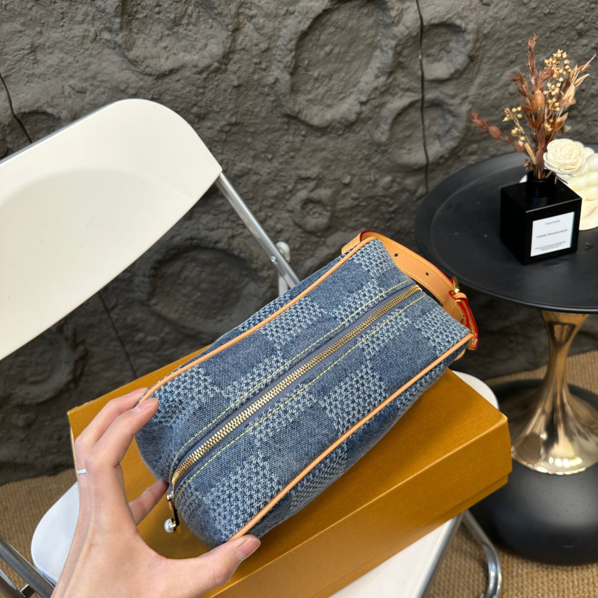 LV Denim Cosmetic Bag