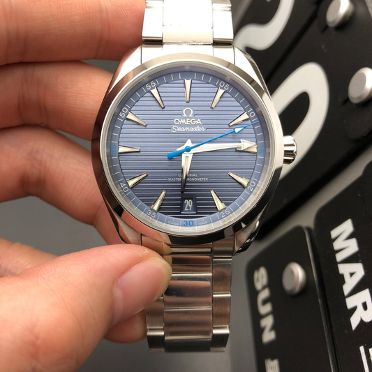 Omega Teak Blue Seahorse Watch