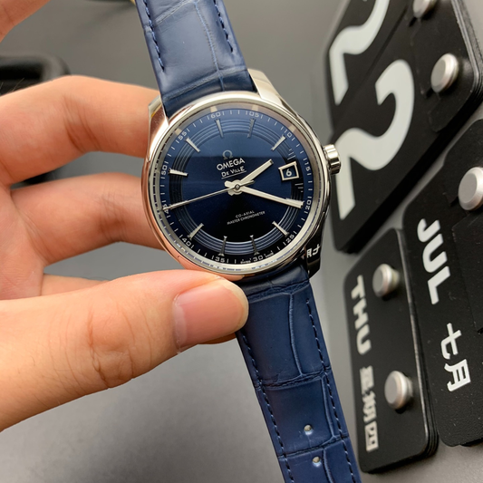 Omega Bright Blue Butterfly Watch