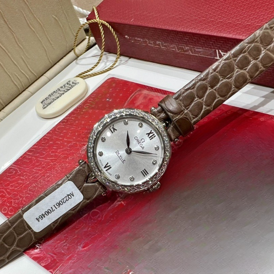 Omega Leather Strap Ladies Watch