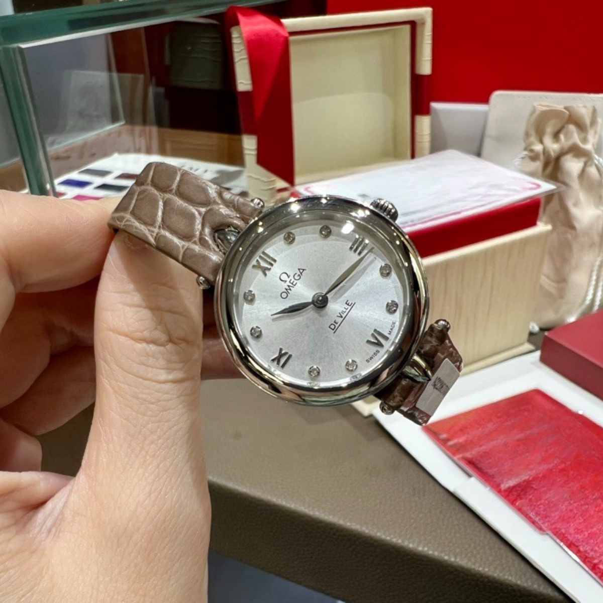 Omega De Ville Ladies Leather Strap Watch