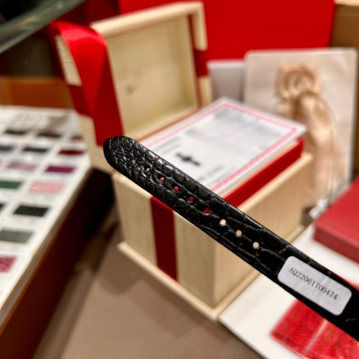 Omega De Ville Black Dial Leather Strap Watch