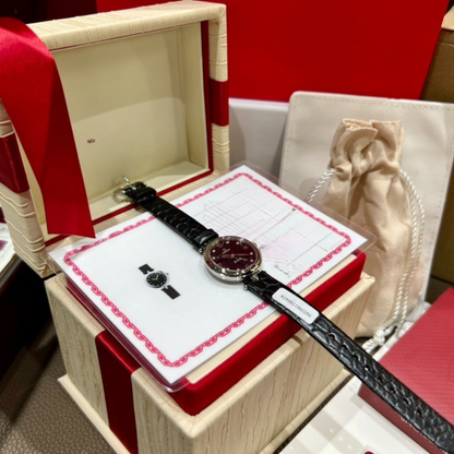 Omega De Ville Black Dial Leather Strap Watch