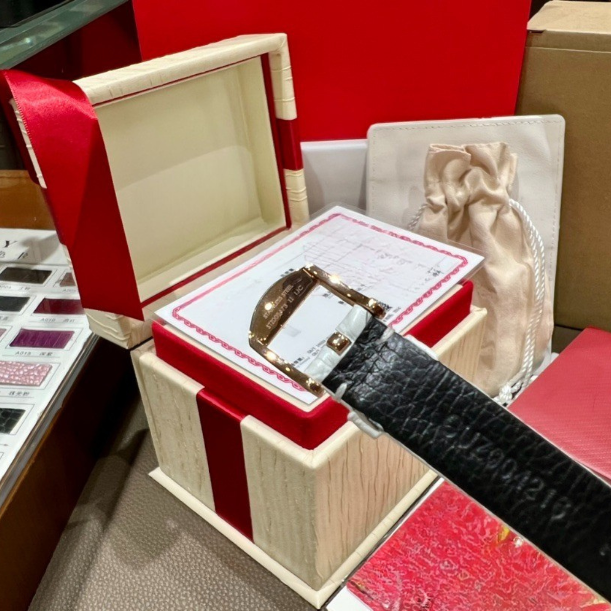 Omega De Ville Rose Gold Leather Strap Watch