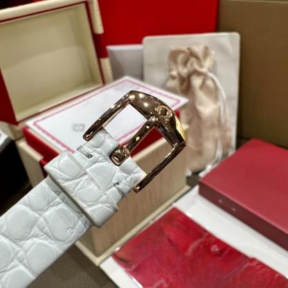 Omega De Ville Rose Gold Leather Strap Watch