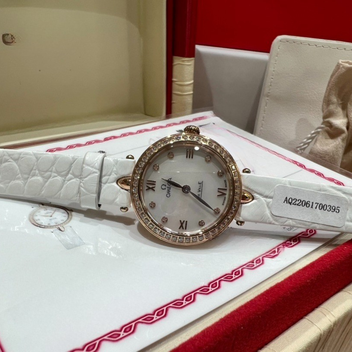 Omega De Ville Rose Gold Leather Strap Watch