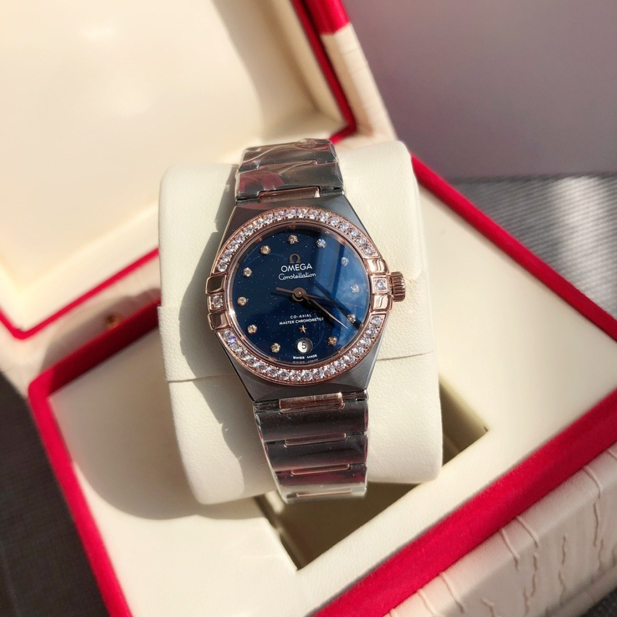 Omega Constellation Blue Dial Ladies Watch