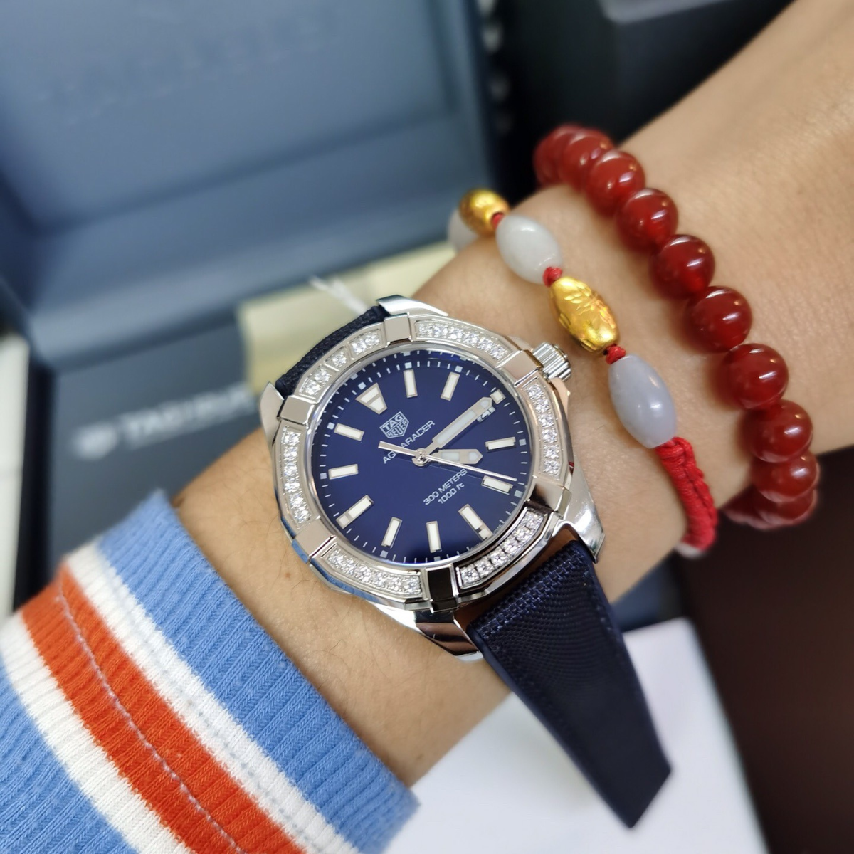 TAG Heuer Aquaracer 300M Blue Diamond Bezel Watch