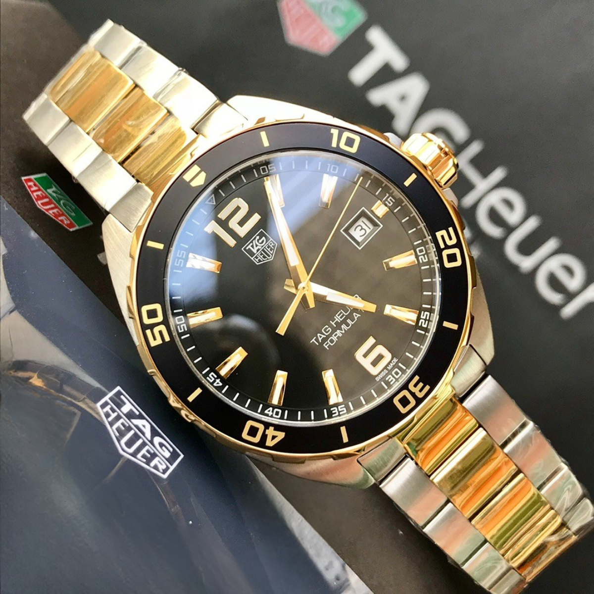 TAG Heuer Automatic Watch with Gold and Silver Bracelet