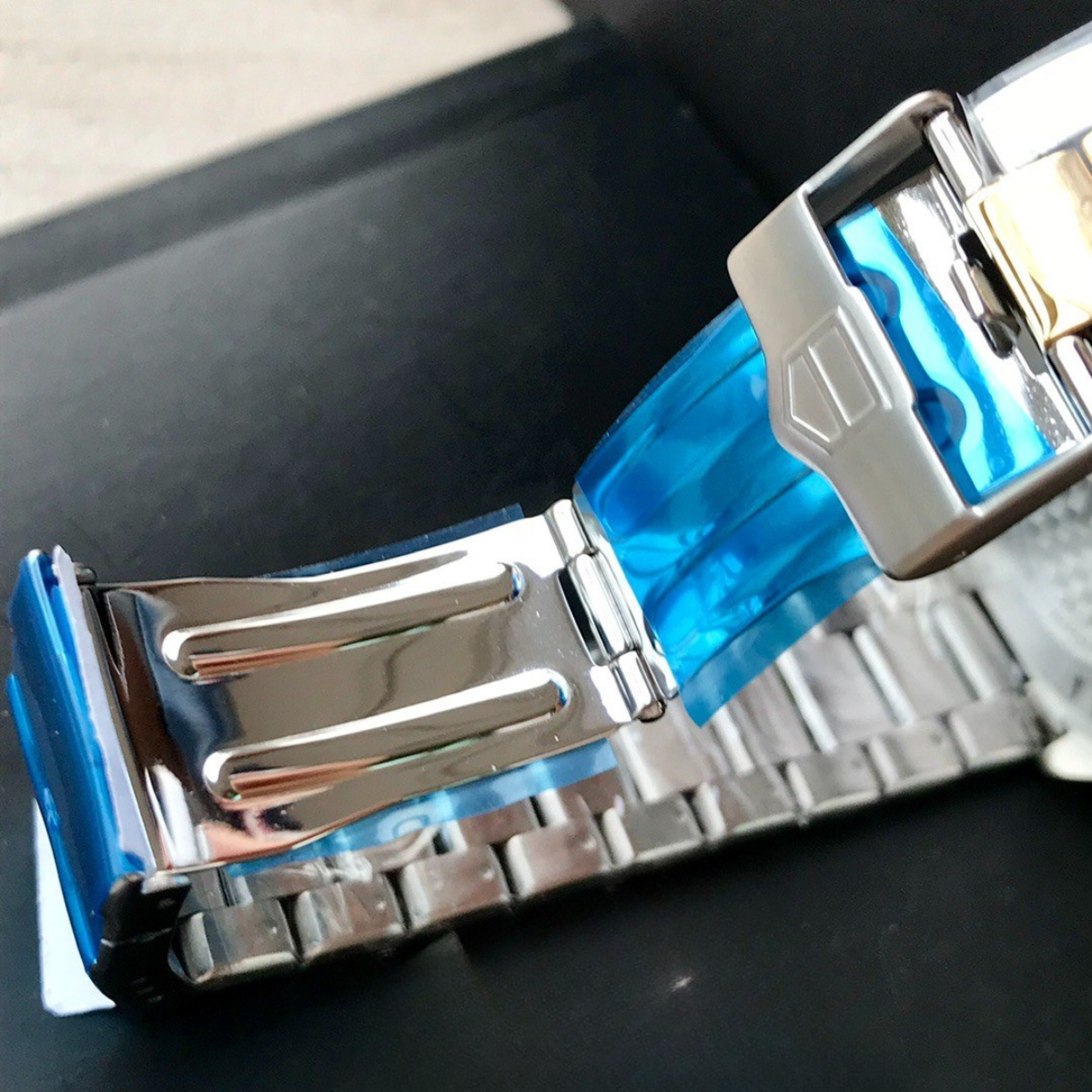 TAG Heuer Automatic Watch with Blue Dial and Gold Bracelet