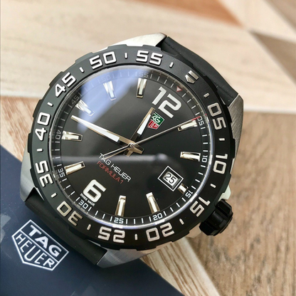 TAG Heuer Automatic Watch with Black Rubber Strap