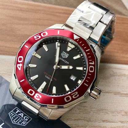 TAG Heuer Automatic Diver's Watch with Red Bezel