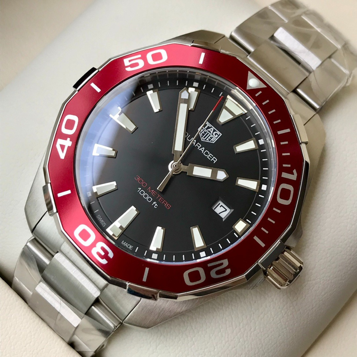 TAG Heuer Automatic Diver's Watch with Red Bezel