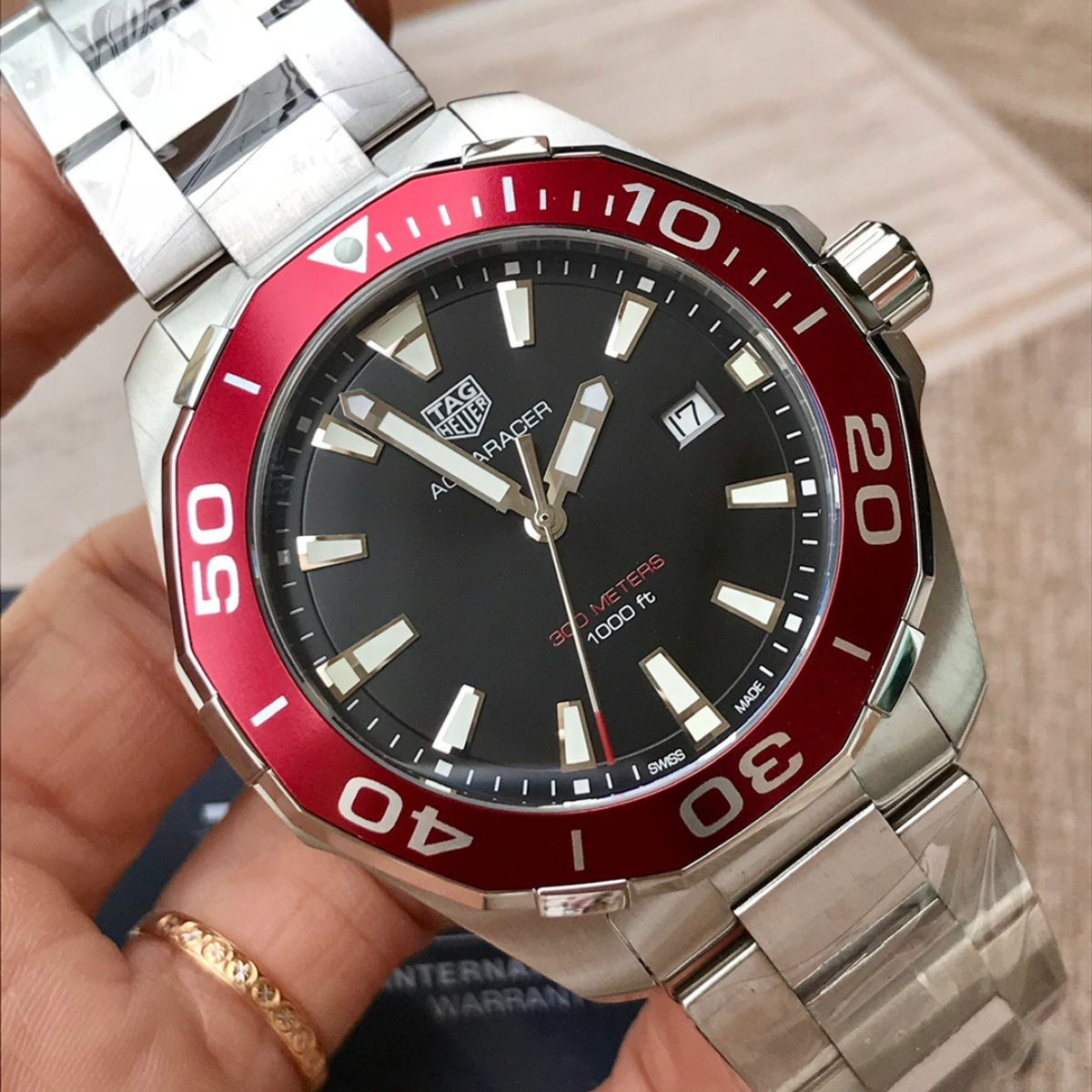 TAG Heuer Automatic Diver's Watch with Red Bezel