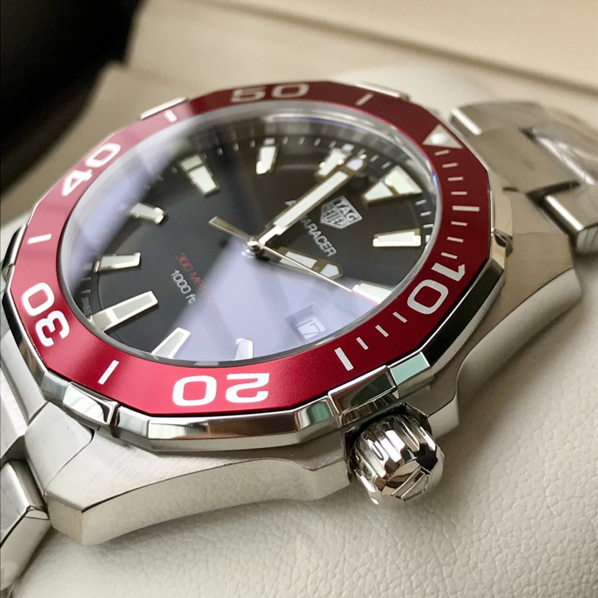 TAG Heuer Automatic Diver's Watch with Red Bezel