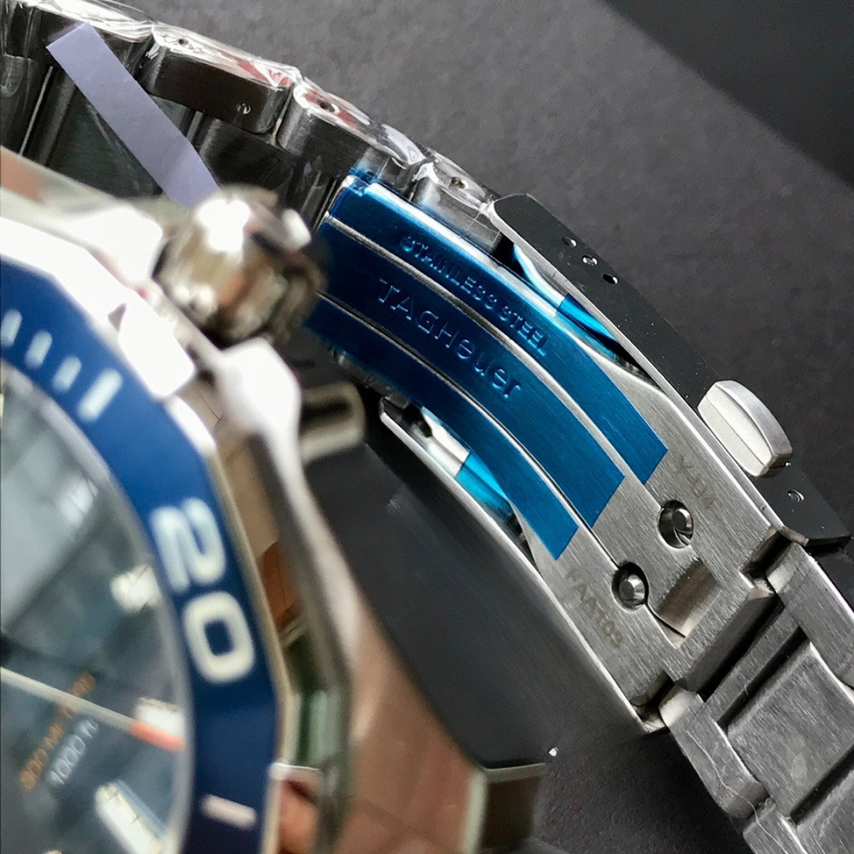 TAG Heuer Automatic Watch with Blue Dial and Stainless Steel Bracelet