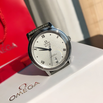 Omega De Ville Grey Strap Watch