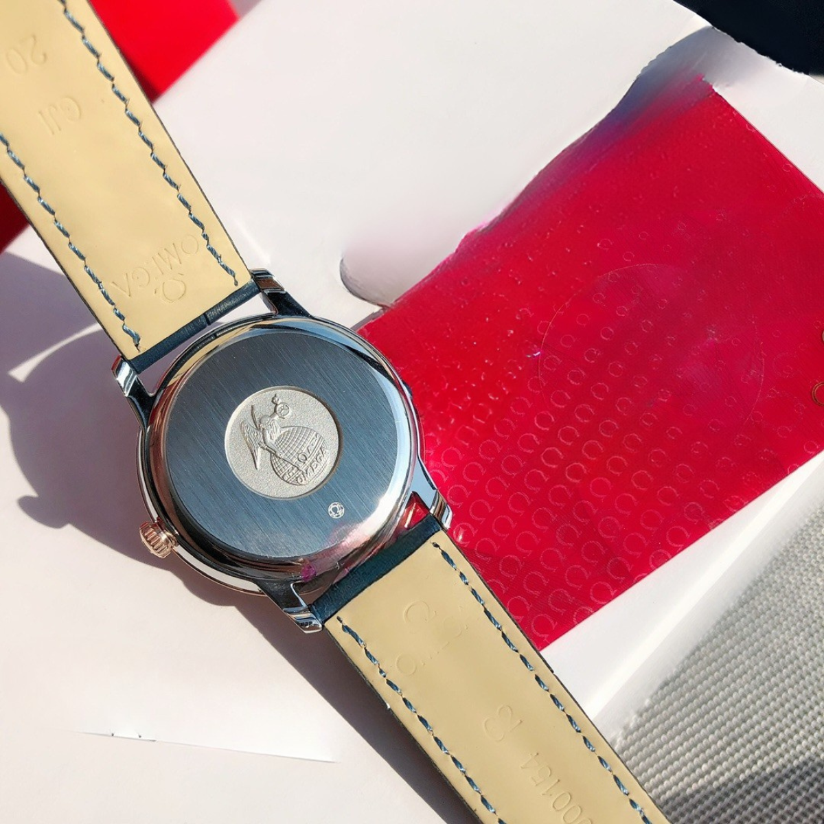 Omega De Ville Rose Gold Blue Dial Watch