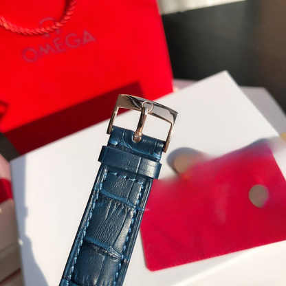 Omega De Ville Rose Gold Blue Dial Watch