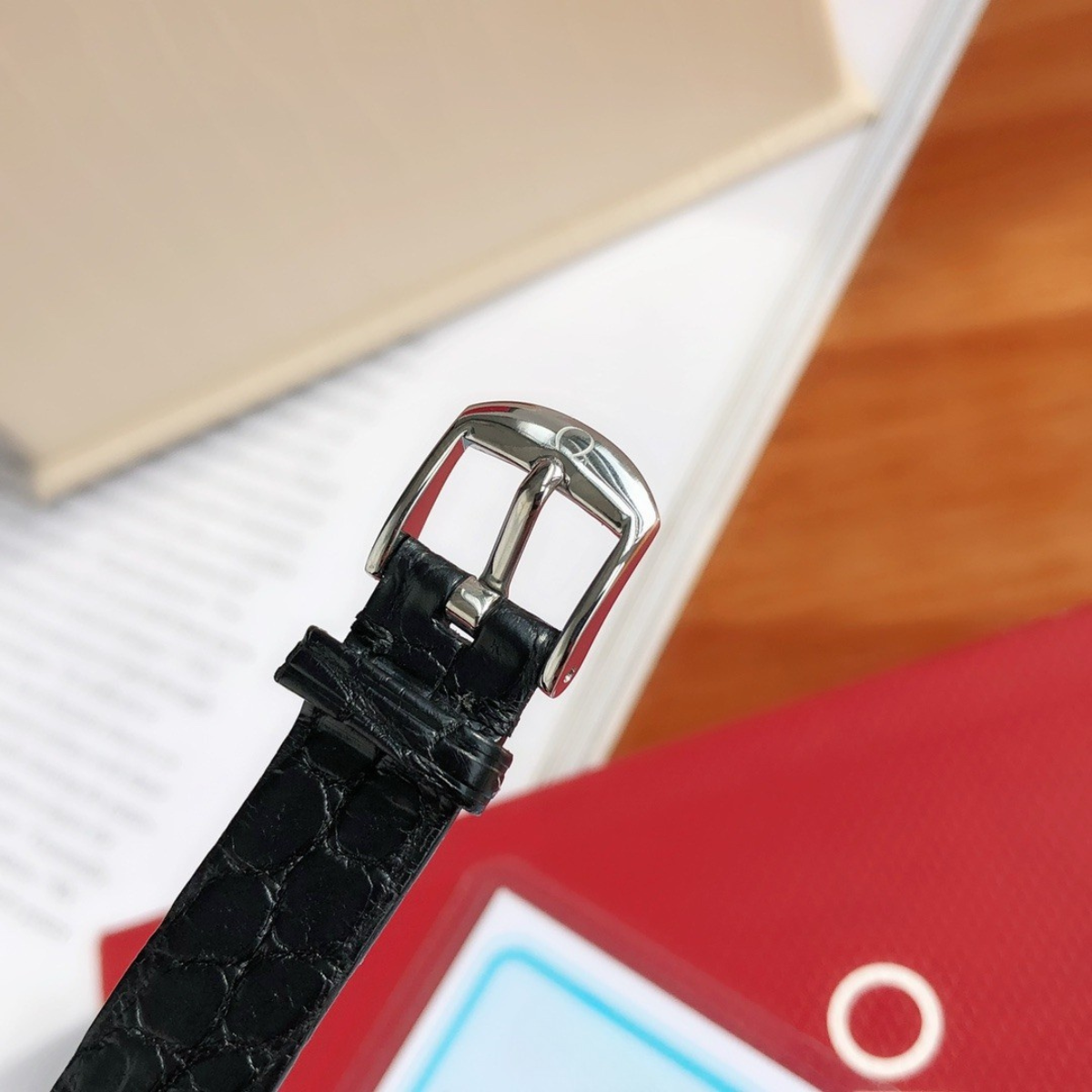 Omega De Ville Black Leather Watch