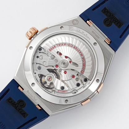 Omega Constellation Blue Dial Rose Gold Watch