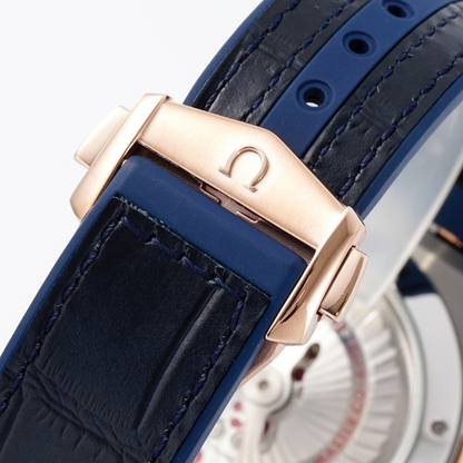 Omega Constellation Blue Dial Rose Gold Watch