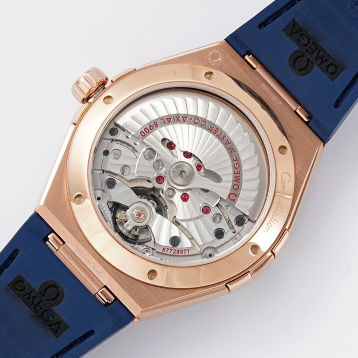 Omega Constellation Blue Rose Gold Watch