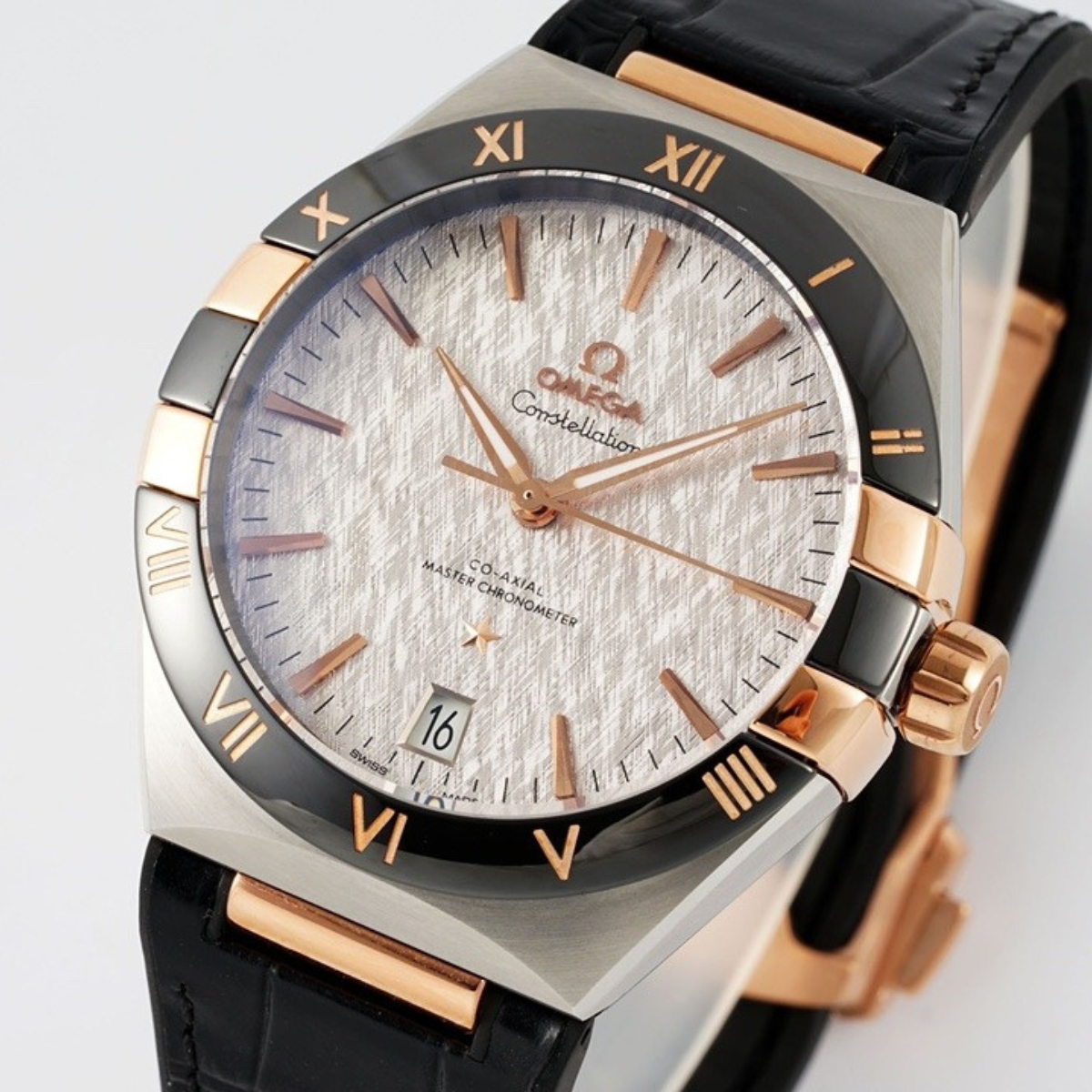 Omega Constellation Silver Rose Gold Watch