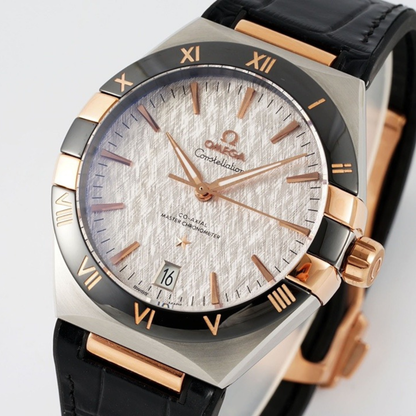 Omega Constellation Silver Rose Gold Watch