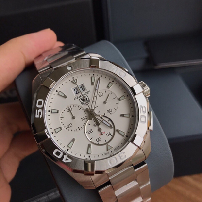 Tag Heuer Aquaracer Chronograph Watch – White Dial