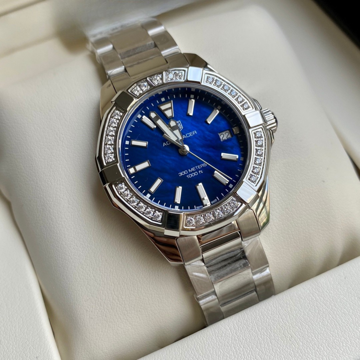 Tag Heuer Aquaracer Automatic Watch – Diamond Bezel, Black Dial