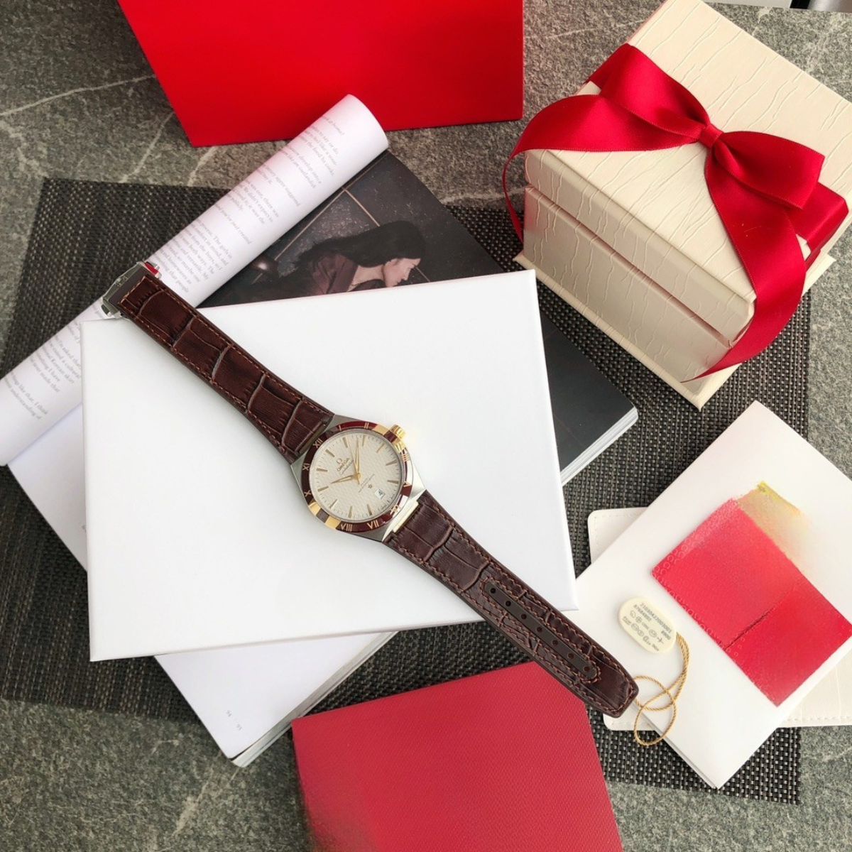 Omega Constellation Brown Leather Watch